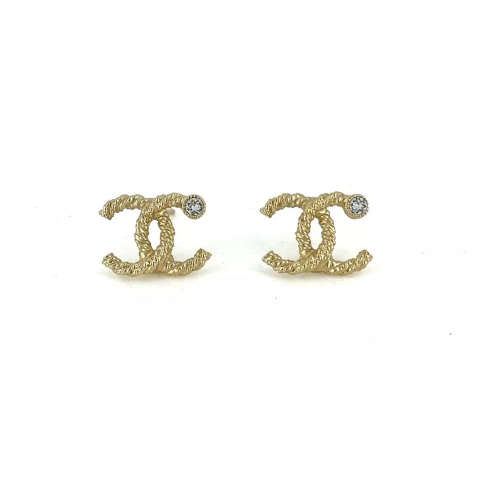 Authentic Chanel Logo CC Earrings